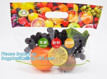 slider zip lock packaging fruit bag for cheery and grape, Vegetable refrigerate used resealable k packaging bag supplier