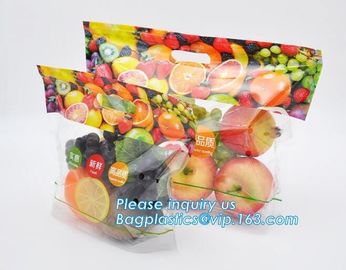 slider zip lock packaging fruit bag for cheery and grape, Vegetable refrigerate used resealable k packaging bag supplier