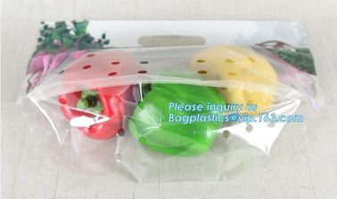 slider zip lock packaging fruit bag for cheery and grape, Vegetable refrigerate used resealable k packaging bag supplier