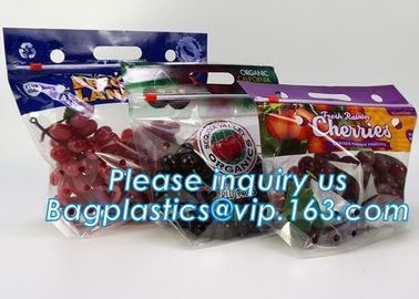 reusable clear printed zippered storage slider bag for vegetables and fruits, recyclable fresh fruit packaging k w supplier