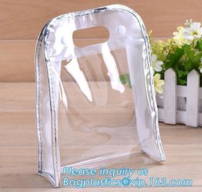 Cosmetics packaging bags With Slider Zipper Top, vinyl pvc packaging bag with slider zipper, Promotional Clear Vinyl Zip supplier