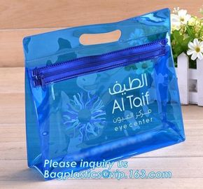 Cosmetics packaging bags With Slider Zipper Top, vinyl pvc packaging bag with slider zipper, Promotional Clear Vinyl Zip supplier