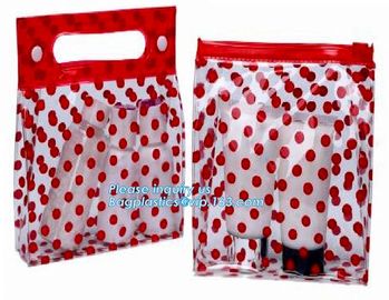 travel use frosted pvc cosmetic zipper bag with logo, zip slider pipping cosmetic hand sample promotion bags, Clear PVC supplier