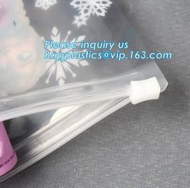 Custom Mini k Bag,Frosted Pvc k Bag, Zipper Slider Frosty Soft Bag Pouch, travel cosmetic makeup slider bag supplier