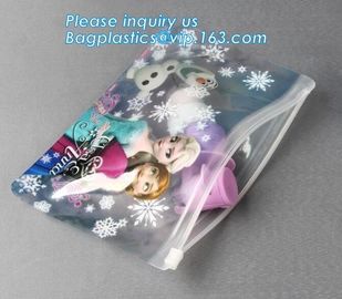 Custom Mini k Bag,Frosted Pvc k Bag, Zipper Slider Frosty Soft Bag Pouch, travel cosmetic makeup slider bag supplier