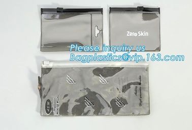 Frosted Poly Vinyl k Slider Closure Clothes Packaging Bag, slider zipper PVC bag clear vinyl cosmetic bag, File Ba supplier