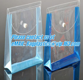 clear pvc packaging bag with handle for wine, vinyl pvc zipper gift tote bags with handles, gift bag with plastic snap supplier