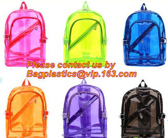 Backpack Bag Casual Backpack For Women, outdoor clear pvc plastic backpack, school travel backpack with padded shoulder supplier