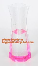 Square Plastic Vase,Plastic Flower Vases, transparent PVC bag, vase pouch, stand up vase, plastic vase, floral bags pack supplier