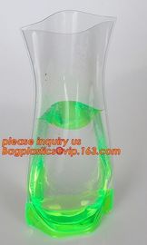 Square Plastic Vase,Plastic Flower Vases, transparent PVC bag, vase pouch, stand up vase, plastic vase, floral bags pack supplier