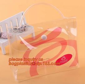 plain wine handle,  pvc tote bag, clear pvc transparent cosmetic bag with snap button, Personalized organza bag gift supplier