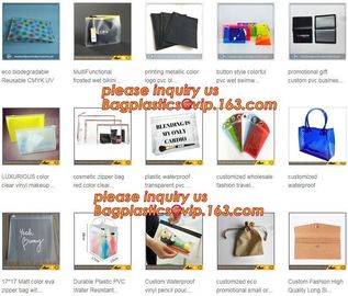 Promotion clear pvc cosmetic plastic handle bag pvc tote bags, recyclable PVC loop handle plastic bag, gift and shopping supplier