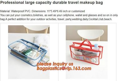 waterproof hanging toiletry bag for travel, Vinyl Transparent PVC Cosmetic Bag /Clear Toiletry Bag/PVC Travel Makeup Bag supplier