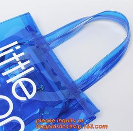 Handle Zipper Lock Cosmetic Pvc Bag With k, beach Bag Chain handle Handbag beach tote bag, jelly tote bag candy ha supplier