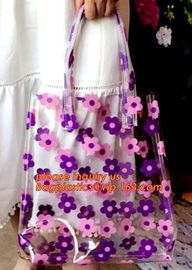 Transparent PVC Handle bag Shopping Bag, Promo PVC Plastic Shopping Handle Bag, beach tote bag pvc handle bags, purse supplier