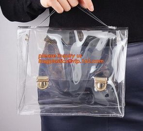 biodegradable PVC tube handle carrier bag, handle packing bag oem pvc bag,zipper pvc cosmetic bag with handle bags, sack supplier