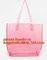 Large Clear Tote Bags PVC Beach Lash Package Tote Shoulder Bag with Interior Pocket, beach lash package tote supplier