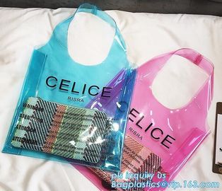 top pvc handle bag, Beach Tote waterpoof Bag Pvc Handle Bags, biodegradable PVC shopping bags die cut handle bag with lo supplier