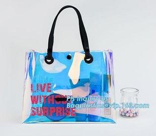 custom pvc handle bag,pvc gift bag, packaging packing handle bag with button close, vinyl clear pvc tote bags, Reusable supplier