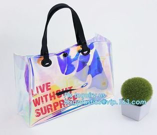 custom pvc handle bag,pvc gift bag, packaging packing handle bag with button close, vinyl clear pvc tote bags, Reusable supplier