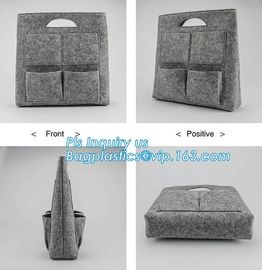 Handmade Felt Shopping Bag With Handle, Ladies Fashion Felt Tote Bag With PU Handle, OEM Gray 2mm Thick Felt Handle Fash supplier