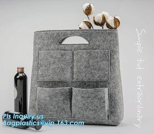 Handmade Felt Shopping Bag With Handle, Ladies Fashion Felt Tote Bag With PU Handle, OEM Gray 2mm Thick Felt Handle Fash supplier