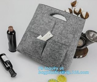 Handmade Felt Shopping Bag With Handle, Ladies Fashion Felt Tote Bag With PU Handle, OEM Gray 2mm Thick Felt Handle Fash supplier