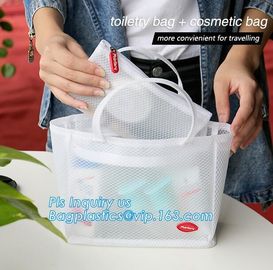 cosmetic PVC mesh bag, vinyl pvc zipper blanket bags/small mesh zipper bags/zipper bag, Mesh Makeup Brush Organizer Trav supplier