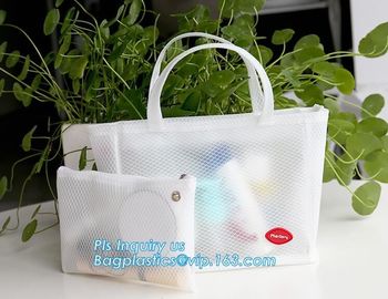 cosmetic PVC mesh bag, vinyl pvc zipper blanket bags/small mesh zipper bags/zipper bag, Mesh Makeup Brush Organizer Trav supplier