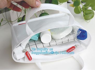 cosmetic PVC mesh bag, vinyl pvc zipper blanket bags/small mesh zipper bags/zipper bag, Mesh Makeup Brush Organizer Trav supplier