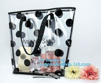 stationery packaging clear pvc handle bag, bag handle pvc beach bag for beach leisure, Handle PVC Bag With Button supplier