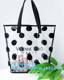 stationery packaging clear pvc handle bag, bag handle pvc beach bag for beach leisure, Handle PVC Bag With Button supplier