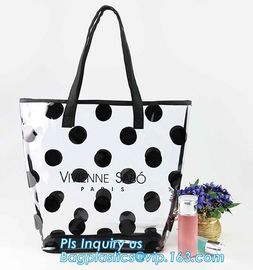 stationery packaging clear pvc handle bag, bag handle pvc beach bag for beach leisure, Handle PVC Bag With Button supplier
