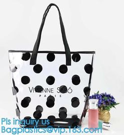 stationery packaging clear pvc handle bag, bag handle pvc beach bag for beach leisure, Handle PVC Bag With Button supplier