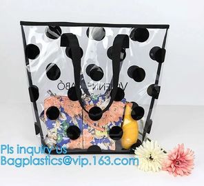 stationery packaging clear pvc handle bag, bag handle pvc beach bag for beach leisure, Handle PVC Bag With Button supplier