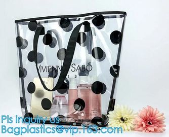 stationery packaging clear pvc handle bag, bag handle pvc beach bag for beach leisure, Handle PVC Bag With Button supplier