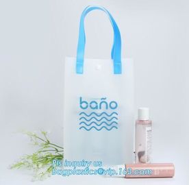 Waterproof recycled handle shopping square bottom transparent pvc plastic bag, promotion gifts packing plastic handle PV supplier