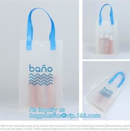 Waterproof recycled handle shopping square bottom transparent pvc plastic bag, promotion gifts packing plastic handle PV supplier