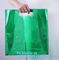 eco friendly Clear PVC soft loop handle plastic bag, PVC material gusset handle hard plastic shopping bags, die cut hand supplier