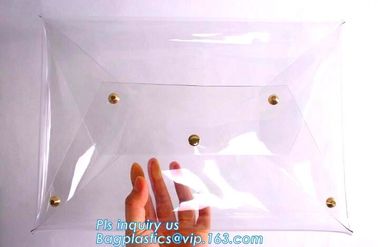 Eco-friendly Practical Waterproof Transparent Zipper Hand Bag PVC Cosmetic Clutch Bag For Gift Promotion, purse, wallet supplier