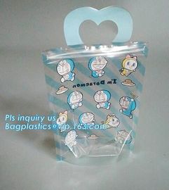 PVC shopping bag transparent pp plastic handle bag, Vinyl PVC Handle Carrier Promotion Industrial Use Jelly Packaging Ba supplier