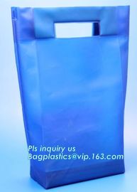 transparent pvc bag for gift,cosmetics/PVC handle bag, Plastic Handle Bags For Makeup Travel Set Packaging, die cut hand supplier