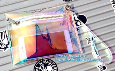 Clear Vinyl Neon Hue Mini Tote Bag, fashion handbag transparent clear neon PVC tote bag, shopping beach bag tote bag supplier