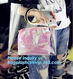 neon laser shopping beach bag tote bag, Summer PVC Beach Handbag Neon Colored Beach Bags, transparent beach bag women's supplier