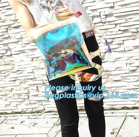 Adult Kids Neon Clear Plastic Backpack Student New Bag School Transparent Backpack, fashion neon backpack, BACKPACK, PAC supplier