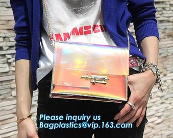 Beach Clear PVC Shoulder Bag DIY Transparent Clutch Tote Bag, candy jelly bag transparent clear pvc handbag shoulder cro supplier