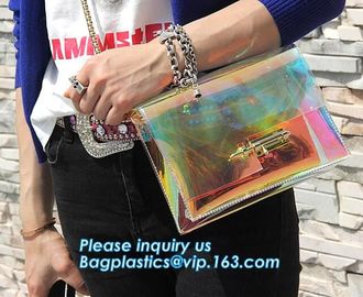 Beach Clear PVC Shoulder Bag DIY Transparent Clutch Tote Bag, candy jelly bag transparent clear pvc handbag shoulder cro supplier