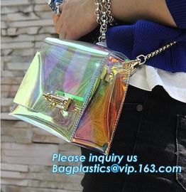 Beach Clear PVC Shoulder Bag DIY Transparent Clutch Tote Bag, candy jelly bag transparent clear pvc handbag shoulder cro supplier