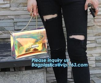 Beach Clear PVC Shoulder Bag DIY Transparent Clutch Tote Bag, candy jelly bag transparent clear pvc handbag shoulder cro supplier