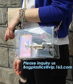 Beach Clear PVC Shoulder Bag DIY Transparent Clutch Tote Bag, candy jelly bag transparent clear pvc handbag shoulder cro supplier